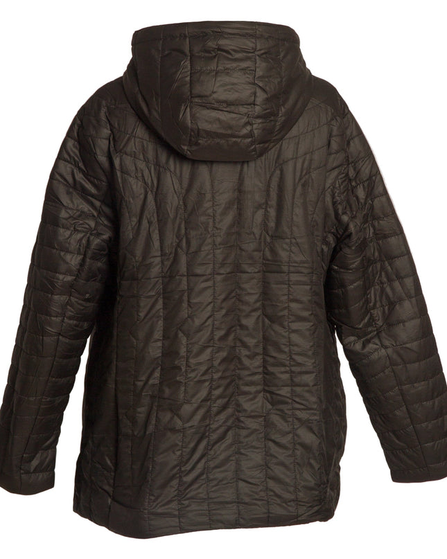 Μαύρο μπουφάν  ίσια γραμμή με αποσπώμενη κουκούλα