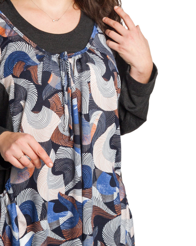 Τουνίκ με πολύχρωμο μοτίβο και τσέπες