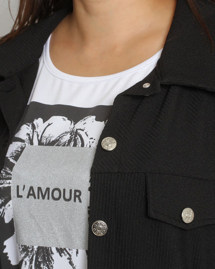 Σετ δύο κομματιών μεγάλα μεγέθη - Μπλούζα και Σακάκι - Άνοιξη-Καλοκαίρι