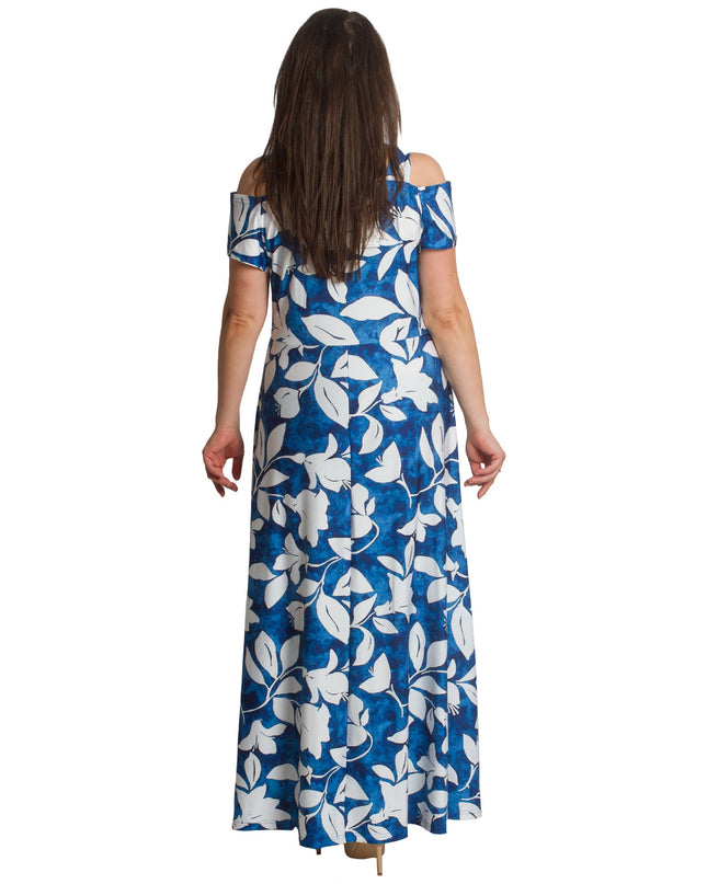 Μακρύ αέρινο φόρεμα με ανοικτούς ώμους και λουλούδια