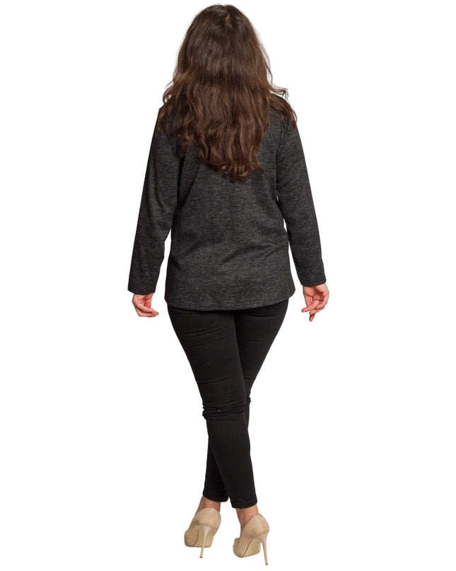 Γκρι τουνίκ με αφηρημένο μοτίβο και διακοσμητικά