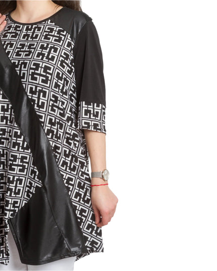 Μακριά Τουνίκ με 3/4 Μανίκια και Γεωμετρικό Σχέδιο