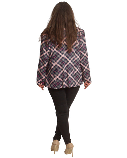 Κομψό σακάκι σε καρό μοτίβο και μεγάλα μεγέθη