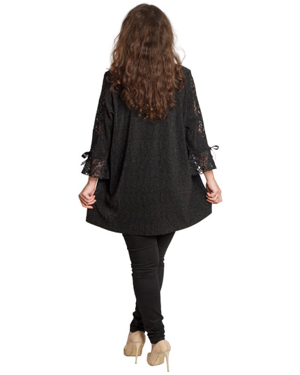 Εντυπωσιακή μαύρη τουνίκ με δαντέλα & άνετη γραμμή