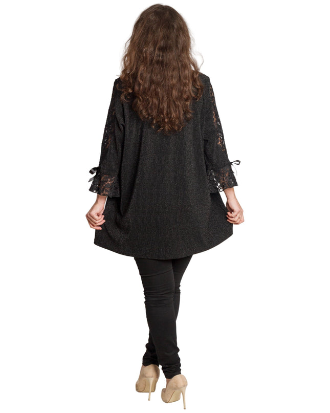 Εντυπωσιακή μαύρη τουνίκ με δαντέλα & άνετη γραμμή