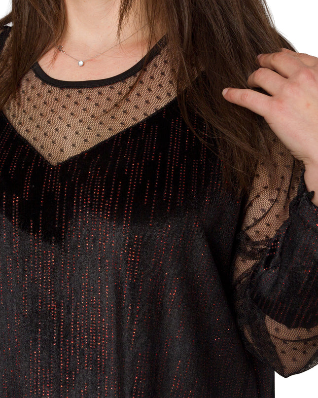 Επίσημο φόρεμα με κόκκινα λαμπερά στοιχεία