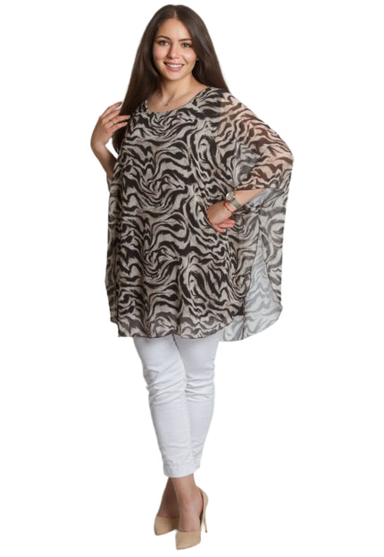 Σιφόν  τουνίκ με animal print και άνετη γραμμή