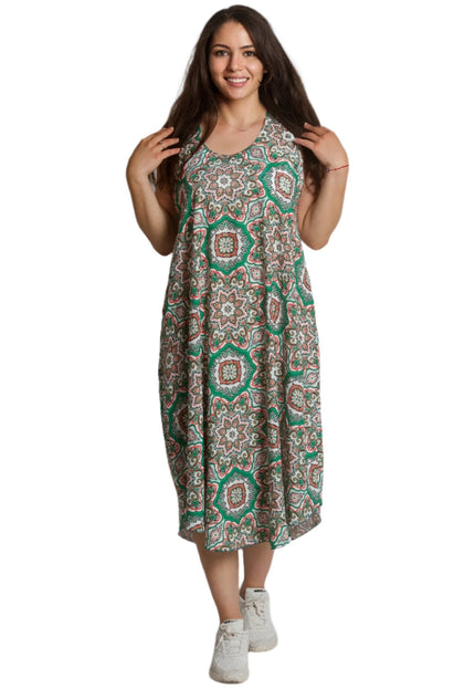 Καλοκαιρινό πράσινο φόρεμα  plus size