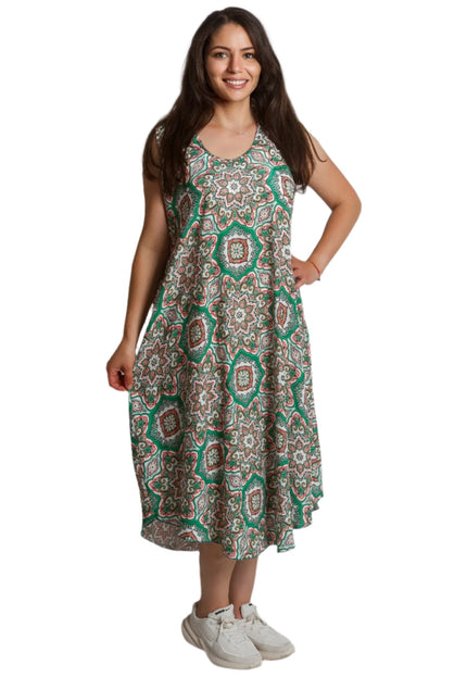 Καλοκαιρινό πράσινο φόρεμα  plus size