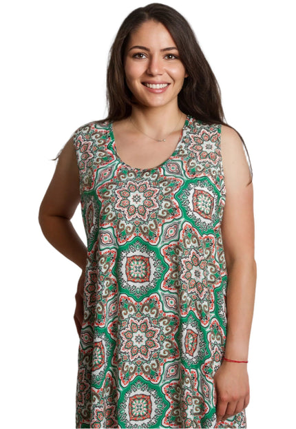 Καλοκαιρινό πράσινο φόρεμα  plus size