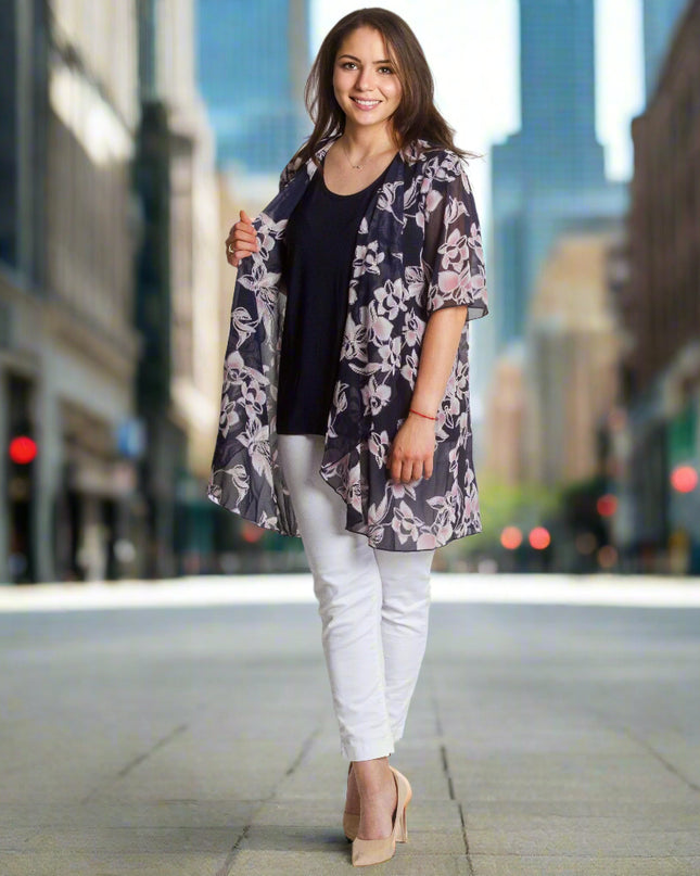 Σετ με τοπάκι και Αέρινο ζακετάκι με Λουλούδια