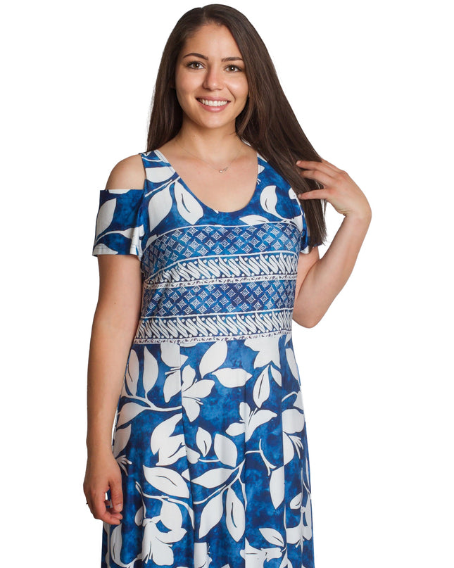 Μακρύ αέρινο φόρεμα με ανοικτούς ώμους και λουλούδια