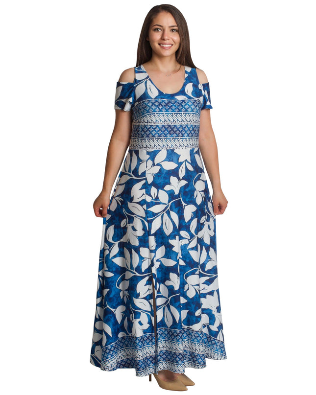 Μακρύ αέρινο φόρεμα με ανοικτούς ώμους και λουλούδια