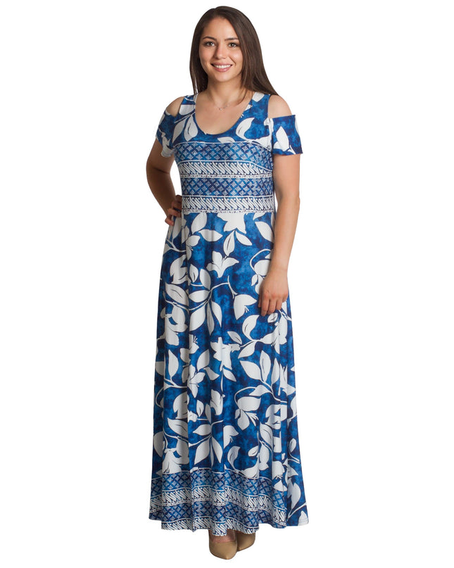 Μακρύ αέρινο φόρεμα με ανοικτούς ώμους και λουλούδια