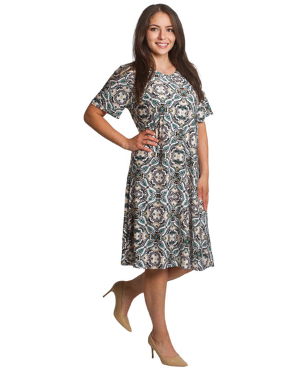 Αέρινο καλοκαιρινό φόρεμα με γεωμετρικό σχέδιο