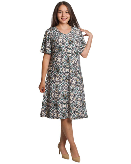 Αέρινο καλοκαιρινό φόρεμα με γεωμετρικό σχέδιο