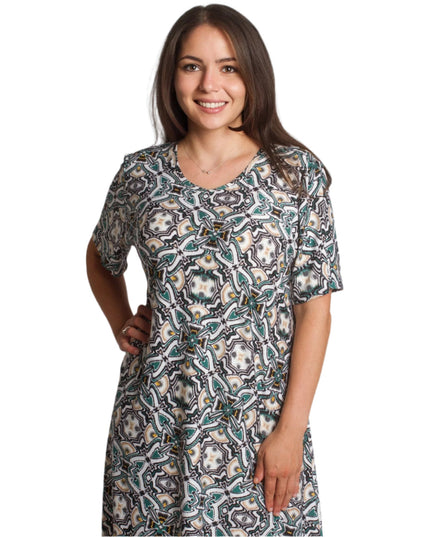 Αέρινο καλοκαιρινό φόρεμα με γεωμετρικό σχέδιο