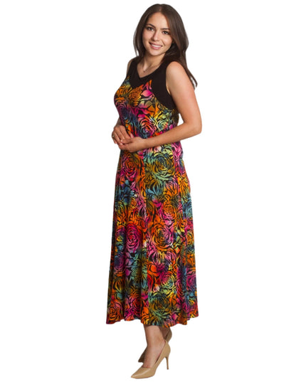 Μακρυ αέρινο φόρεμα με λουλουδάτο μοτίβο και τιράντες