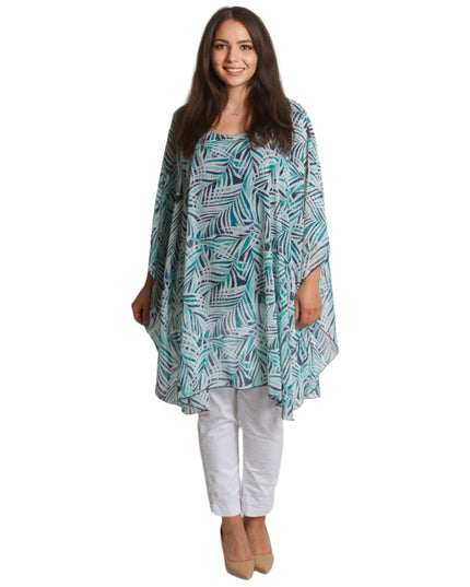 Αέρινη ασύμμετρη τουνίκ από σιφόν σε μεγάλα μεγέθη