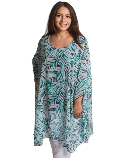 Αέρινη ασύμμετρη τουνίκ από σιφόν σε μεγάλα μεγέθη