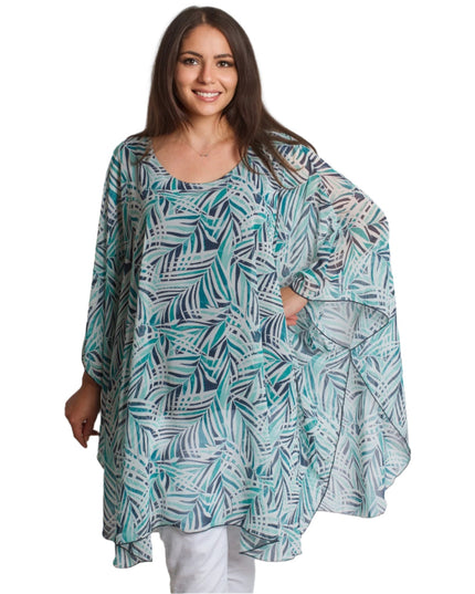 Αέρινη ασύμμετρη τουνίκ από σιφόν σε μεγάλα μεγέθη