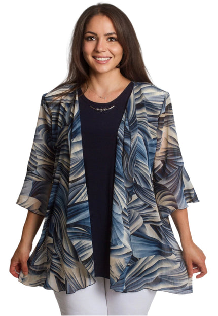 Επίσημο σετ με τοπ και σιφόν ζακετάκι