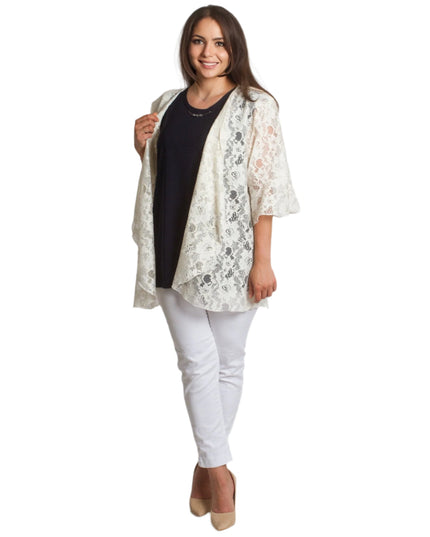 Επίσημο δαντελένιο ζακετάκι σε μεγάλα μεγέθη