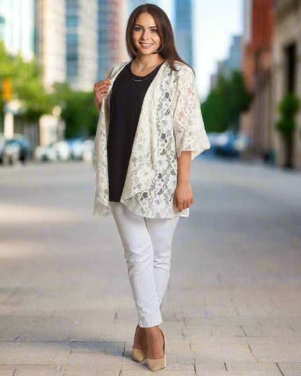 Επίσημο δαντελένιο ζακετάκι σε μεγάλα μεγέθη