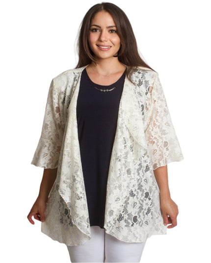 Επίσημο δαντελένιο ζακετάκι σε μεγάλα μεγέθη