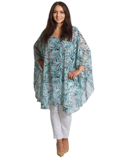 Αέρινη ασύμμετρη τουνίκ από σιφόν σε μεγάλα μεγέθη