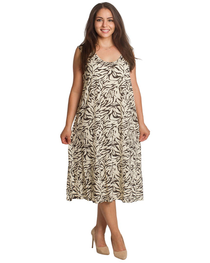 Αμάνικο φόρεμα σε γραμμή άλφα για μεγάλα μεγέθη