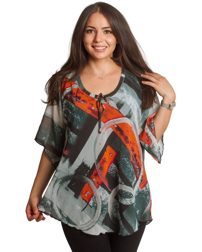 Πολύχρωμη Τουνίκ με Αφηρημένα Σχέδια - Άνοιξη-Καλοκαίρι