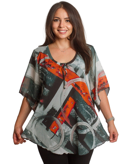 Πολύχρωμη Τουνίκ με Αφηρημένα Σχέδια - Άνοιξη-Καλοκαίρι