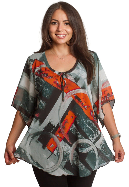 Πολύχρωμη Τουνίκ με Αφηρημένα Σχέδια - Άνοιξη-Καλοκαίρι