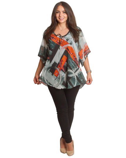 Πολύχρωμη Τουνίκ με Αφηρημένα Σχέδια - Άνοιξη-Καλοκαίρι