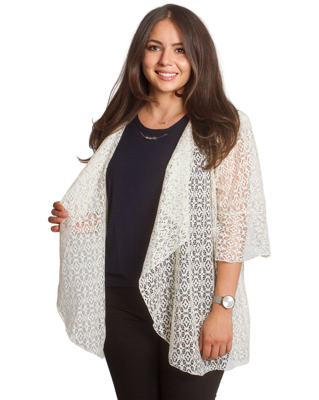 Επίσημο  ζακετάκι από  δαντέλα σε εκρού χρώμα