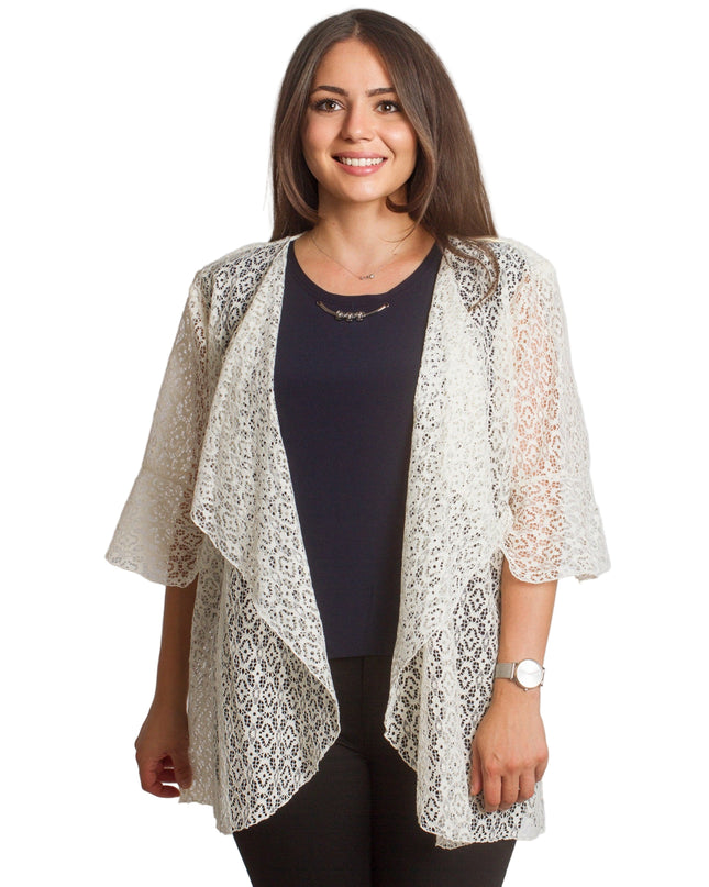 Επίσημο  ζακετάκι από  δαντέλα σε εκρού χρώμα