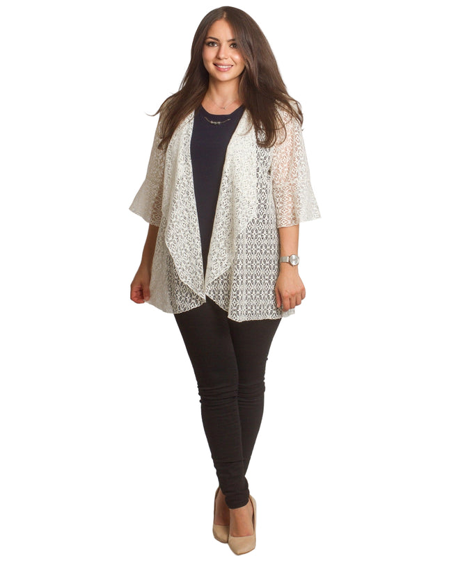 Επίσημο  ζακετάκι από  δαντέλα σε εκρού χρώμα