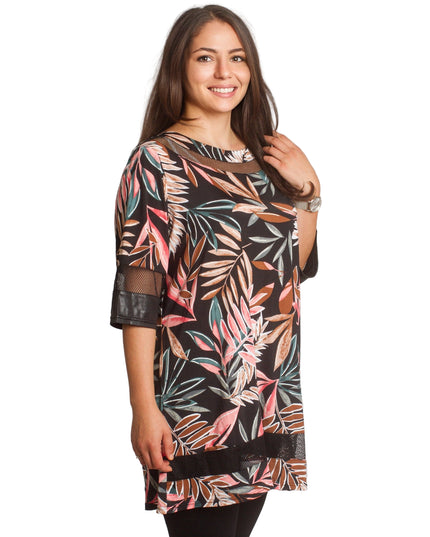 Επίσημη Τουνίκ με Φλοράλ Σχέδιο και Δερμάτινες Λεπτομέρειες