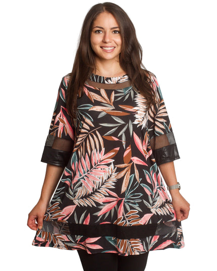 Επίσημη Τουνίκ με Φλοράλ Σχέδιο και Δερμάτινες Λεπτομέρειες