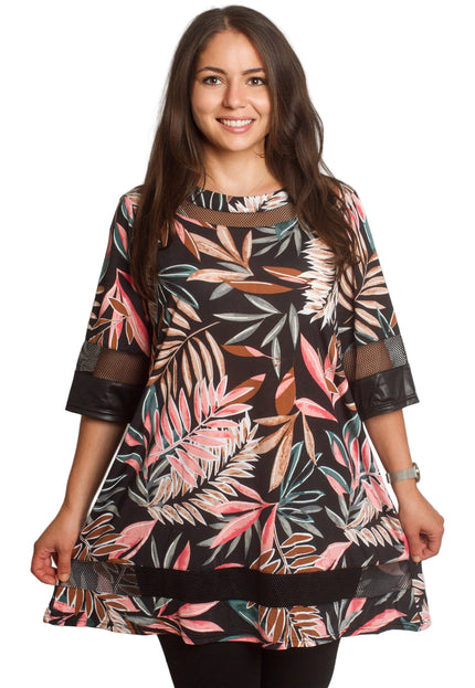 Επίσημη Τουνίκ με Φλοράλ Σχέδιο και Δερμάτινες Λεπτομέρειες