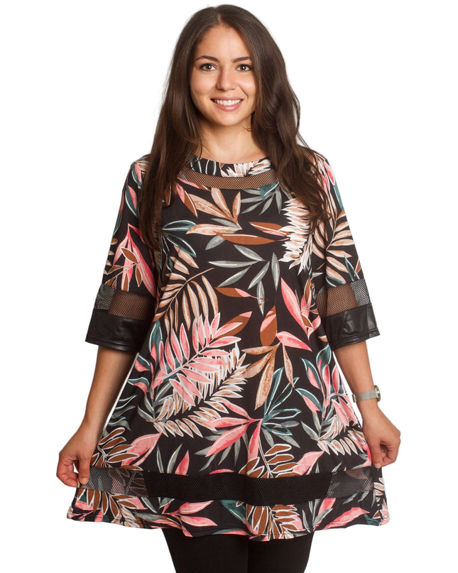 Επίσημη Τουνίκ με Φλοράλ Σχέδιο και Δερμάτινες Λεπτομέρειες