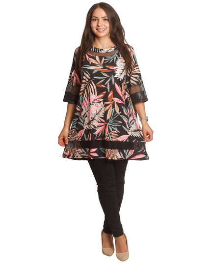 Επίσημη Τουνίκ με Φλοράλ Σχέδιο και Δερμάτινες Λεπτομέρειες