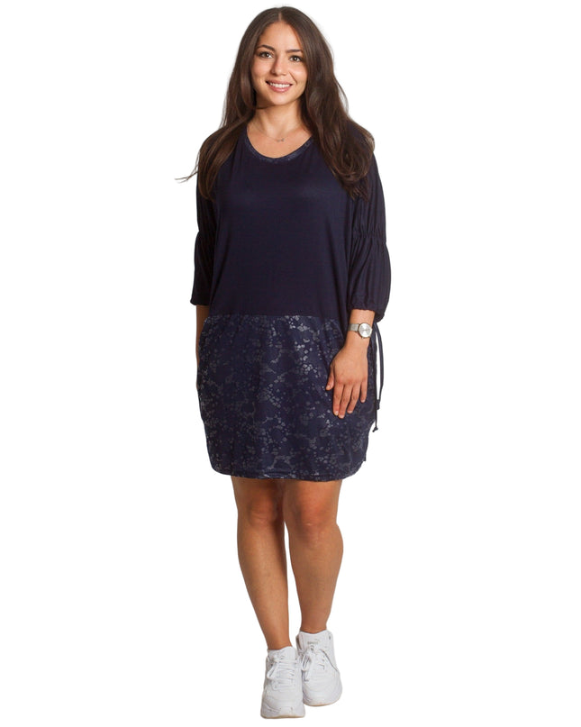 Κομψή Σκούρα Μπλε Τουνίκ με Διακοσμητικά Στοιχεία