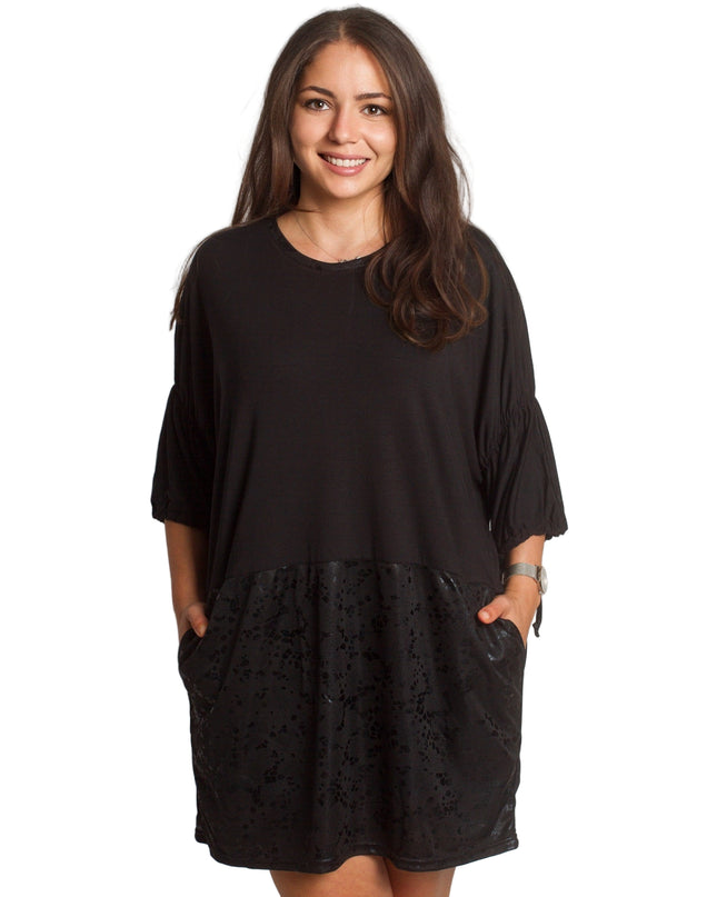 Κομψή Μαύρη Τουνίκ με  Κορδόνια