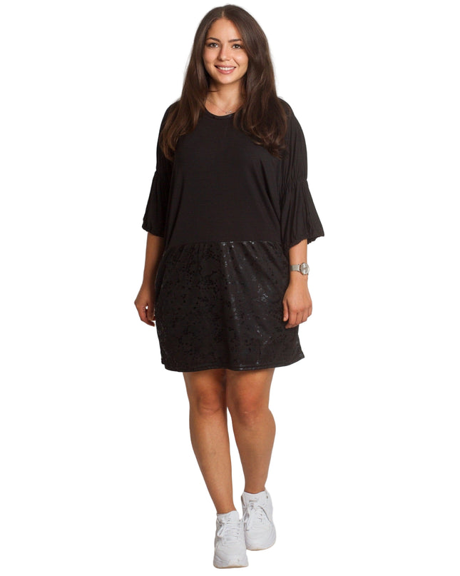 Κομψή Μαύρη Τουνίκ με  Κορδόνια