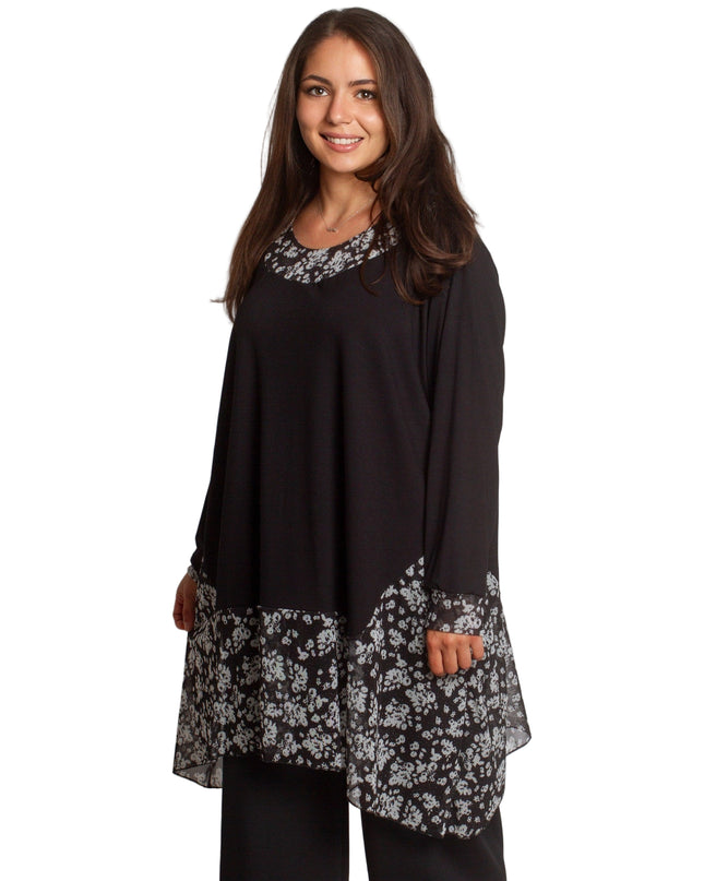 Κομψή τουνίκ μακριά με φλοράλ λεπτομέρειες