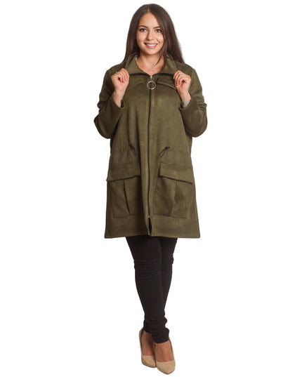 Γυναικεία ζακέτα σε πράσινο με φερμουάρ