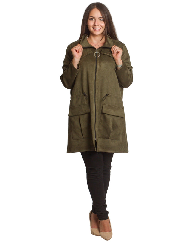 Γυναικεία ζακέτα σε πράσινο με φερμουάρ