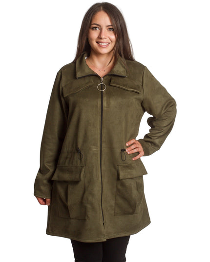 Γυναικεία ζακέτα σε πράσινο με φερμουάρ